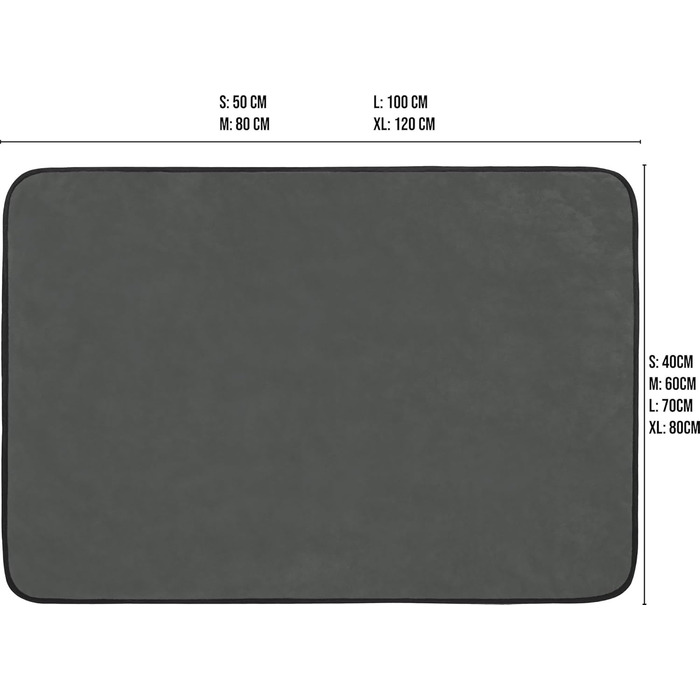 М'яка підстилка для собак Normani - килимок для тварин з екологічного матеріалу, 40x50 см, 60x80 см, 70x100 см (Антрацит)