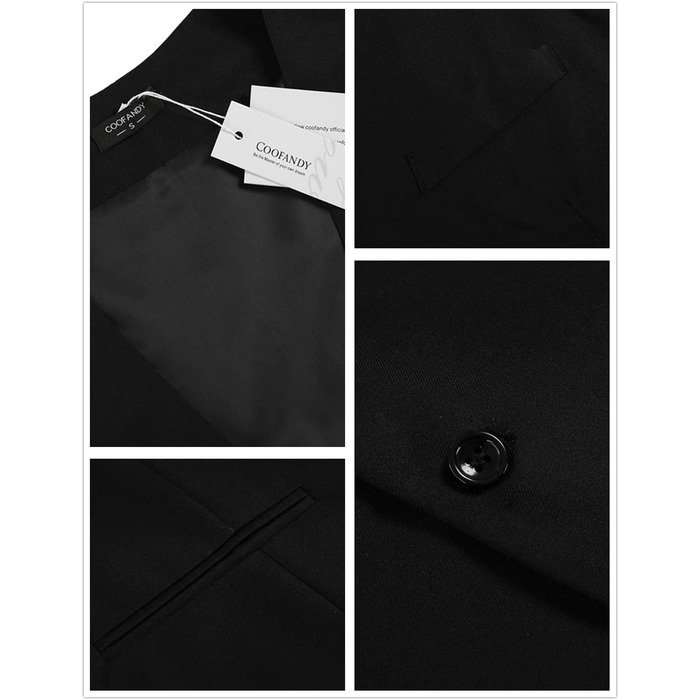 Чоловіча жилетка COOFANDY: чорна, для ділового стилю, вечірки, весілля, XXL