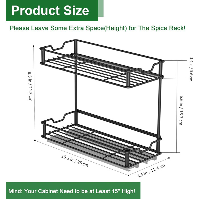 Організатор для шафи TJ.MOREE висувний, 2 шт., 2 яруси, для спецій, посуду, олії, кухні