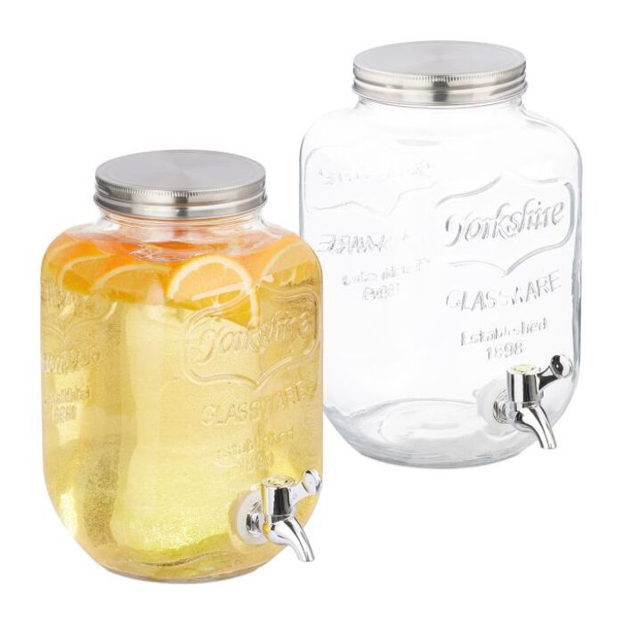 Set of 2 Relaxdays 4-Liter Drink Dispensers