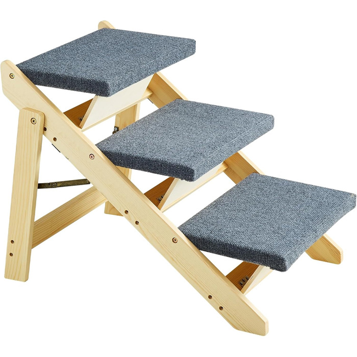 Сходи для домашніх тварин VEVOR з дерева, 2-в-1, складана, для собак та котів, для ліжка, дивану, автомобіля, 3 сходинки, до 68 кг