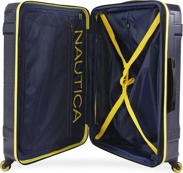 Валіза-тележка Nautica Maker Hardside, Navy/Gelb, розмір Carry-On 21 дюймів та Checked-Large 29 дюймів