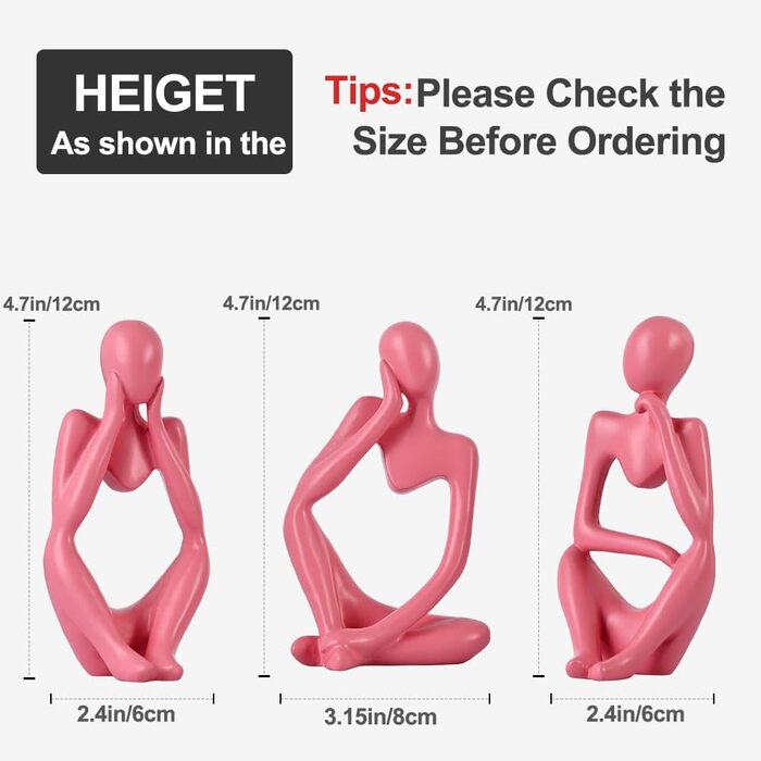 Набір керамічних ваз – 3 шт. Вази в стилі фермерського дому, декор для дому, вітальні, столу, каміну та входу (Рожевий)