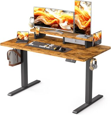 Electric Standing Desk with Drawers - Adjustable Height Desk for Home Office & Business | 120x60cm Rustic Brown