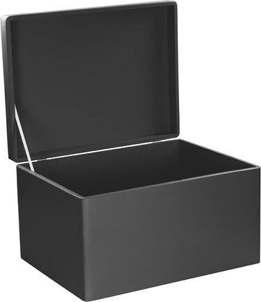 Large Wooden Box with Lid - All-Purpose Wooden Box - Storage Box | Toy Chest - Gift Packaging | Decorative Box for Crafts FSC® (Black, approx. 40 x 30 x 24 cm | XL)