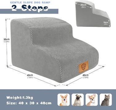 Сходинки для собак 2 шт., портативна сходинка для домашніх тварин з миючим покриттям, для маленьких собак, котів, з щільного поролону для ліжка та дивану