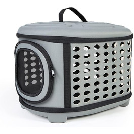 Складана переноска для кота, переноска для кота/маленьких собак, переноска з м'яким дном (сіра)