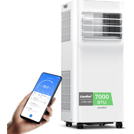 Мобільний кондиціонер Comfee Breezy Cool Pro 2.0, 7000 BTU, 2kW, охолодження, вентиляція, осушення, керування через додаток, для кімнат до 68 м³