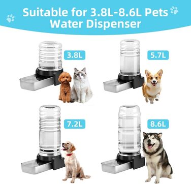 Автоматичний диспенсер води для собак великих порід Marchul 8.6L з набором фільтрів (6 шт.) та мискою з нержавіючої сталі