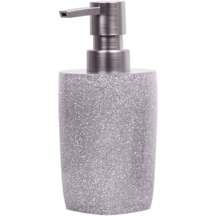 Дозатор мила | Широкий вибір стильних дозаторів мила для ванної кімнати | Сучасний дизайн, прикраса для будь-якої ванної (Glitzer Silver)