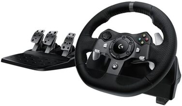 Руль Logitech G920 Driving Force для Xbox Series X/S, Xbox One, PC: двомоторний Force Feedback, 900° кут повороту, шкіряне кермо, регульовані педалі, чорний