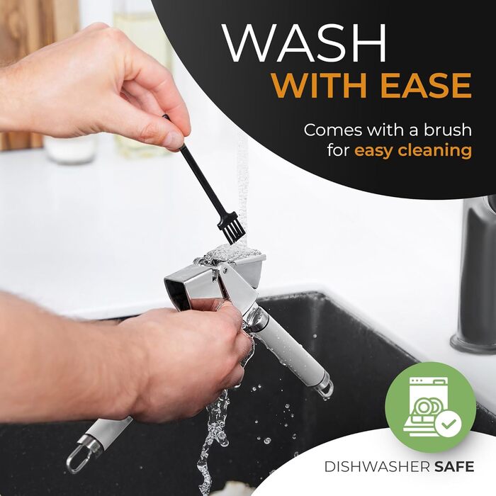 Преміум-прес для часнику ORBLUE з нержавіючої сталі – професійний, легко миється, сріблястий