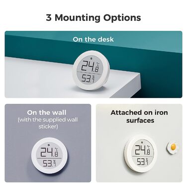 Qingping Electronic Ink Screen Hydrometer Humidity Indoor T-Version CGG1T, Temp and RH Monitor Support Homekit Siri Thread
