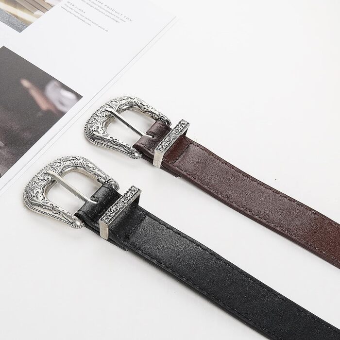 Жіночі шкіряні ремені JowTreex у стилі вестерн з квітковою пряжкою, вінтажний пояс