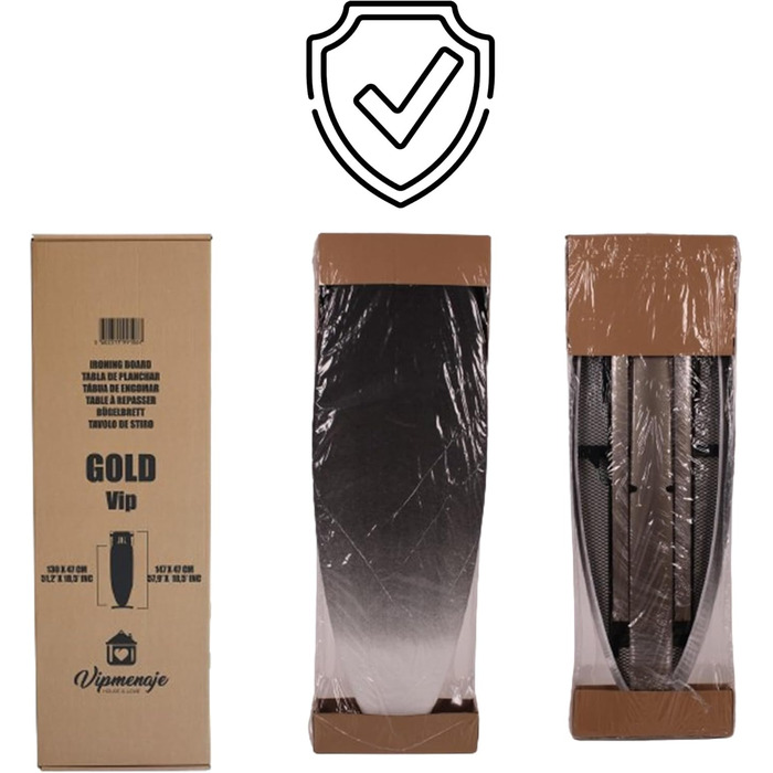 Стіл для прасування GoldVIP Dorado Extra Grande: 130x47 см, алюміній, регулювання висоти