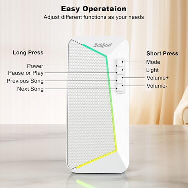 SOULION R40 Комп'ютерні колонки 2.0 USB, Bluetooth 5.3, для ноутбука та планшета (білий)