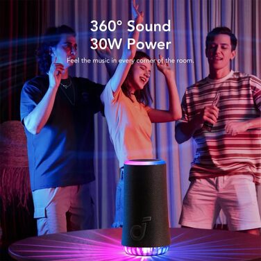 Soundcore Glow - портативна колонка з підсвічуванням, 30W, 360° звук, IP67, 18 годин, EQ, для дому, саду, вечірок