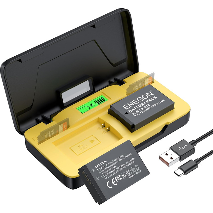 Акумулятор ENEGON LP-E12 та зарядний пристрій 20W Dual для Canon EOS M50 Mark II та інших моделей