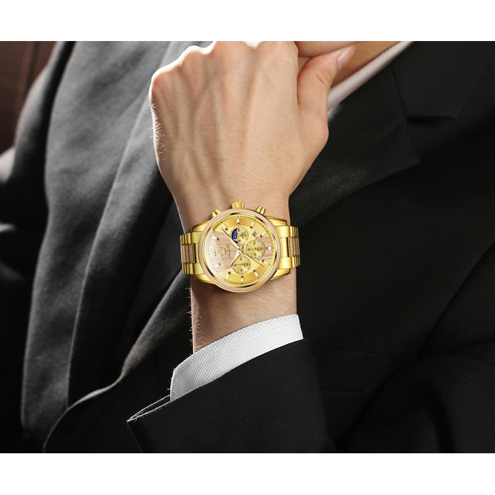 Чоловічий наручний годинник OLEVS з натурального дерева (клен), водонепроникний кварцовий годинник у бізнес-стилі, модель 3645