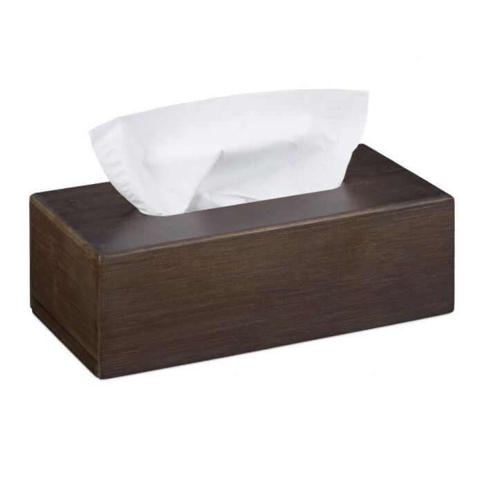 Relaxdays Cosmetic Tissue Box Bamboo Brown