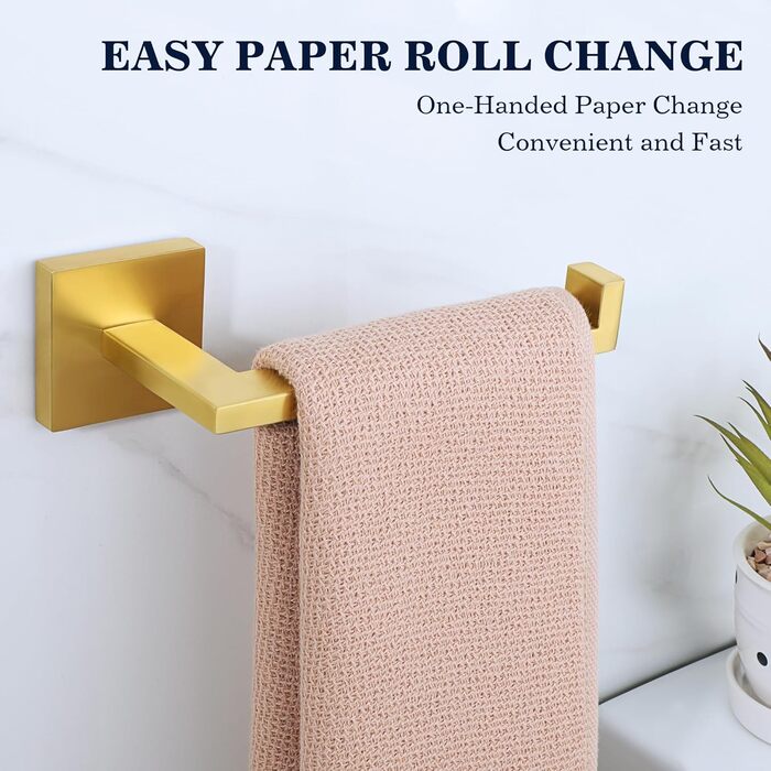 Тримач для туалетного паперу з нержавіючої сталі 304, 15 см. Сучасний настінний тримач для ванної кімнати, туалету та кухні (Золотистий)