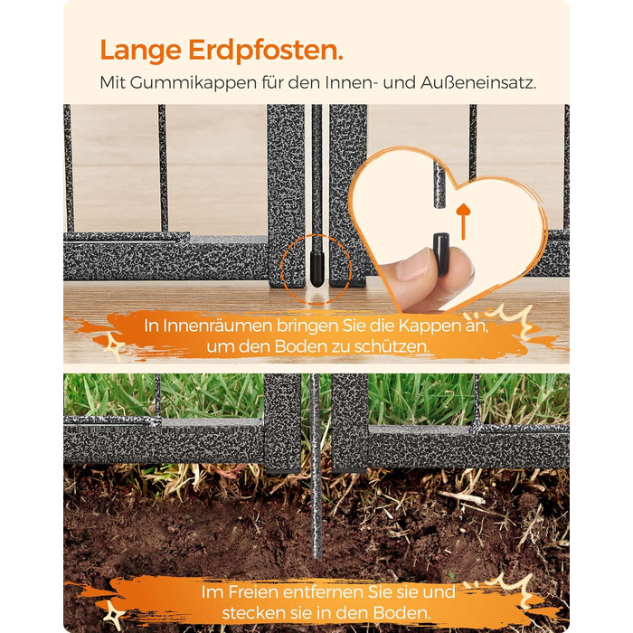 Вольєр для тварин Feandrea Freilaufgege XL (77x80 см), сірий, збірний, для великих тварин, 8 панелей