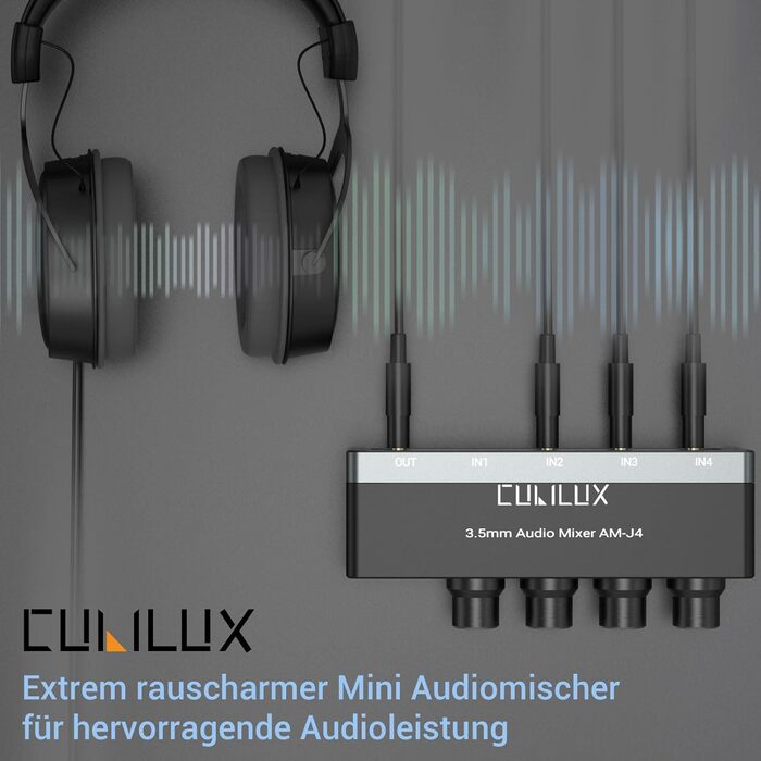 Cubilux 4-канальний аудіо-мікшер 3,5 мм, мінімальний шум, стерео перемикач, для гітар, басу, клавішних