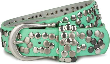 Жіночий ремінь styleBREAKER з заклепками, штучна шкіра, м'ятний колір, регульований (85 см)