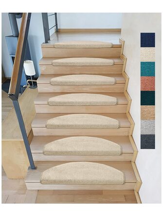 Ступеневі килимки Kettelservice-Metzker Sweet I М'які килимки на сходинки, напівкруглі, кремового кольору, 15 шт.