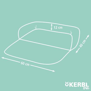 Подушка для домашніх тварин Kerbl Emalia, 60x40x12 см, сіра, для собак та котів, захист меблів