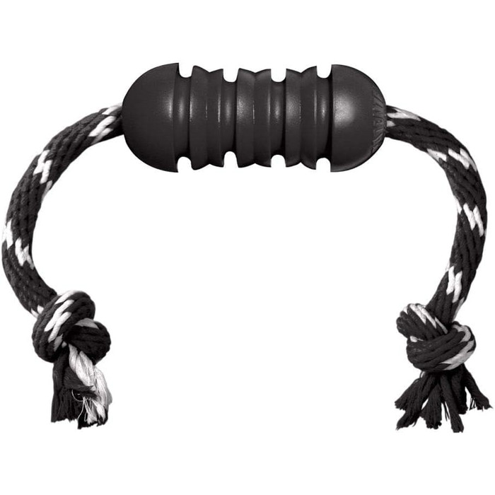 KONG Extreme Dental з мотузкою – іграшка для собак, наповнювана, каучукова, для догляду за зубами середніх порід