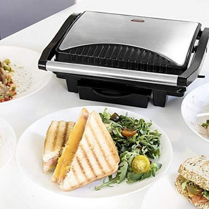 Cecotec Rock'n Grill 1000W Electric Grill with RockStone Non-Stick Coating - Stainless Steel