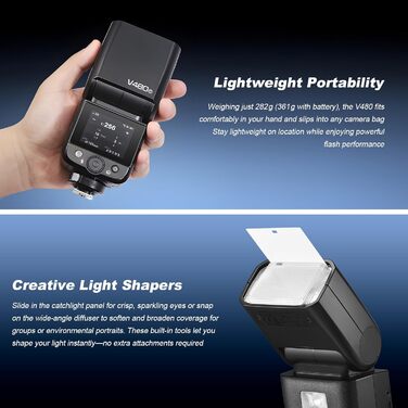 Спалах для камери Godox V480O: потужний TTL-спалах GN50 для Olympus та Panasonic