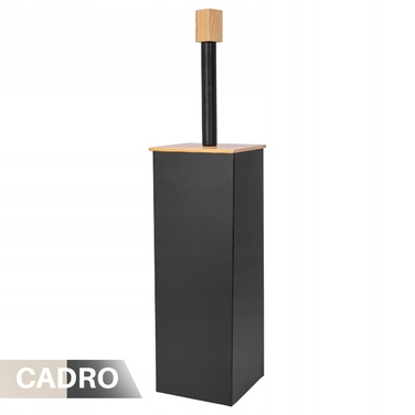 Набір для туалету: ергономічний йоржик чорного кольору зі сталі нержавіючої та бамбука