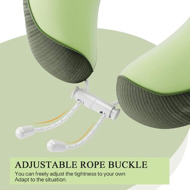 Подушка для шиї у подорожах, Memory Foam, ергономічна підтримка шиї | Подушка для шиї, подушка-ролик | Для подорожей, офісу, літака та дому, зелена