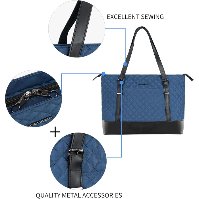 Сумка для ноутбука KROSER жіноча чорна елегантна 15.6