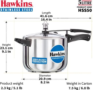 Скороварка Hawkins 5 л з нержавіючої сталі, A&J Distributors