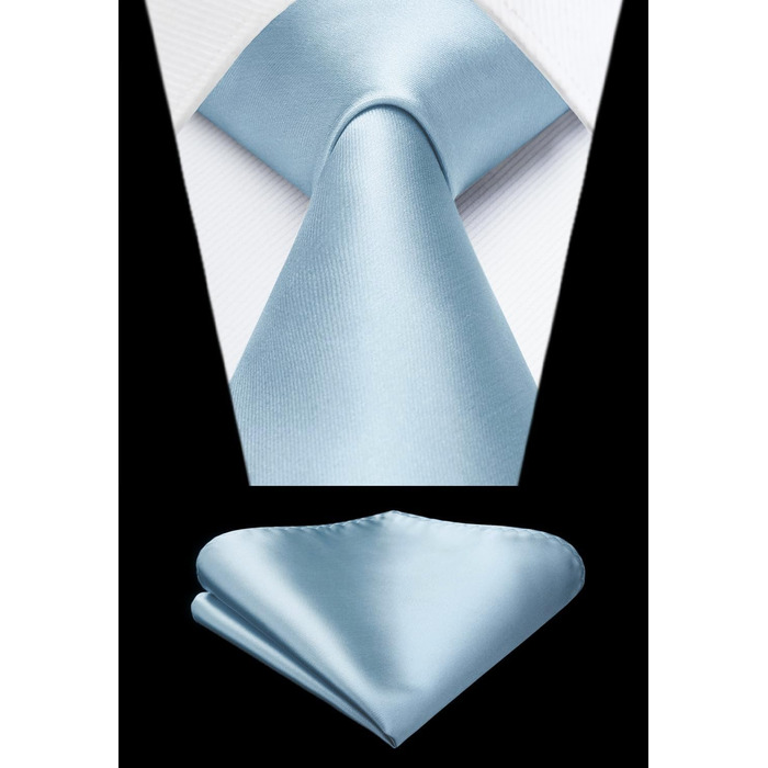 Чоловічий краватковий та кишеньковий хустинка набір HISDERN – однотонні краватки для весілля та свят різного кольору