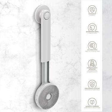 GESKE Sonic LED Full-Body Brush - Щітка для тіла з LED та Sonic-вібрацією | 9 в 1 | Інтенсивне пілінгування та масаж | Глибоке очищення | Білий