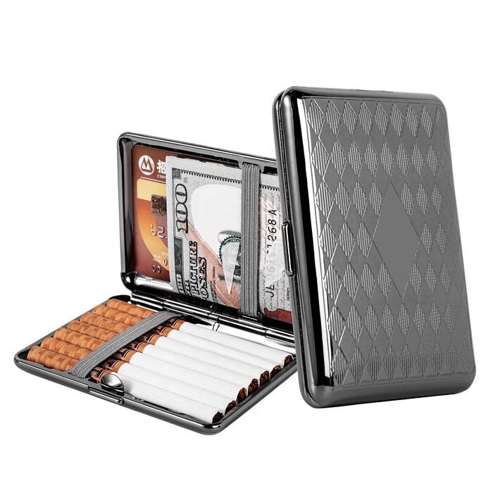 Металеве етолі для сигарет 84 мм, чорне, трикутник, для King Size (14 шт.), захист RFID