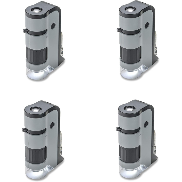 Мікроскоп Carson MicroFlip 100x-250x з адаптером для смартфона для фото та відео (MP-250), упаковка з 4 шт.
