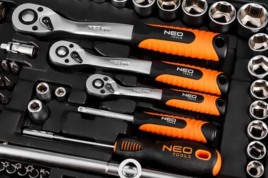 Набір інструментів NEO TOOLS: торцеві головки та ключі, 220 предметів, 1/2