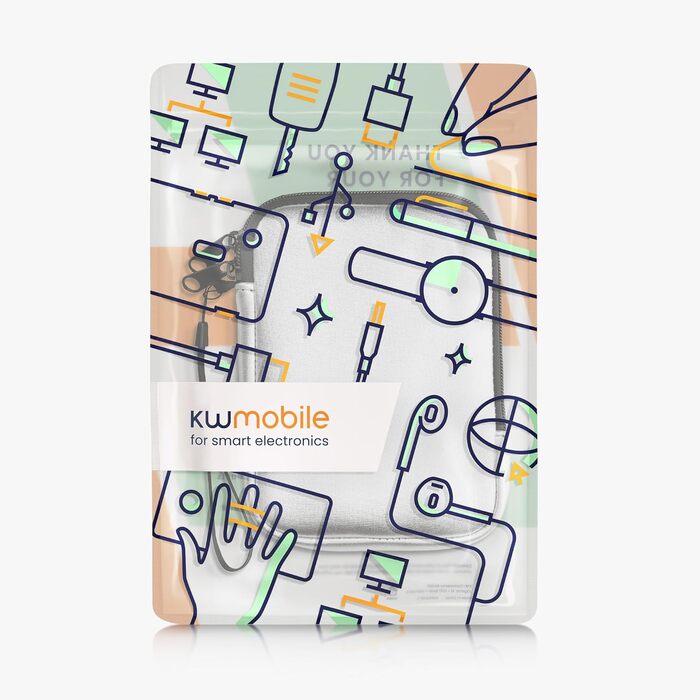 Чохол для eReader kwmobile - Неопренова сумка-чохол, захисна обкладинка - 17 x 12 x 2 см, внутрішні розміри 6' eReader (6' eReader, сріблястий)