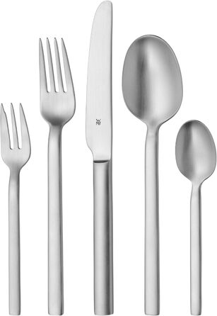 WMF Alteo Cutlery Set, 12-Piece, 60-Piece Dining Cutlery Set, Matte Cutlery, Single-Piece Knives, Brushed Cromargan Stainless Steel, Dishwasher-Safe Alteo Single