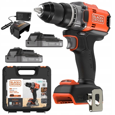 Дриль-шурупокрут Black+Decker 18V, 50 Нм [BLD682D2XK-QW] з 2-ма акумуляторами по 2,0 Аг