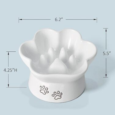 Миска для собак та котів Kaiikais Slow Feeder, 240 мл, кераміка, піднята, для повільного годування