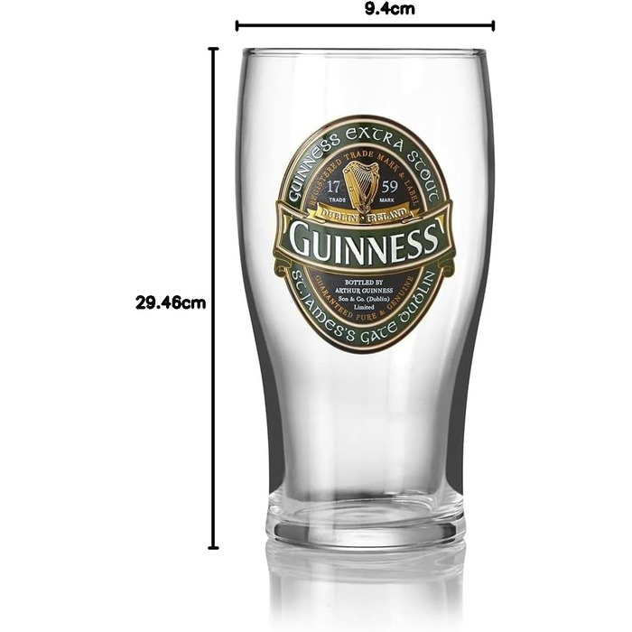 Guinness Irland Kollektion: Набір з 2 скляних пінт у традиційному стилі