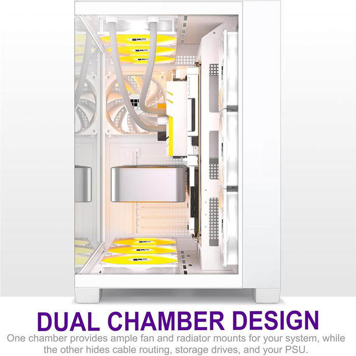 Корпус ПК FOIFKIN F300: Mid-Tower, ATX, 270° Panoramaglas, Type-C, без RGB-вентиляторів (Білий)