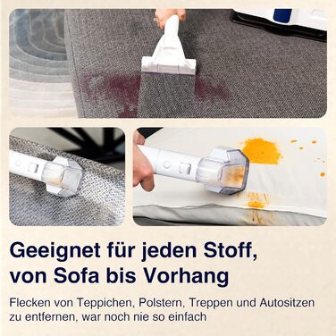 Портативний чистий для килимів та м'яких меблів Samako – 400W, 2 великі резервуари для води, для всіх типів тканини