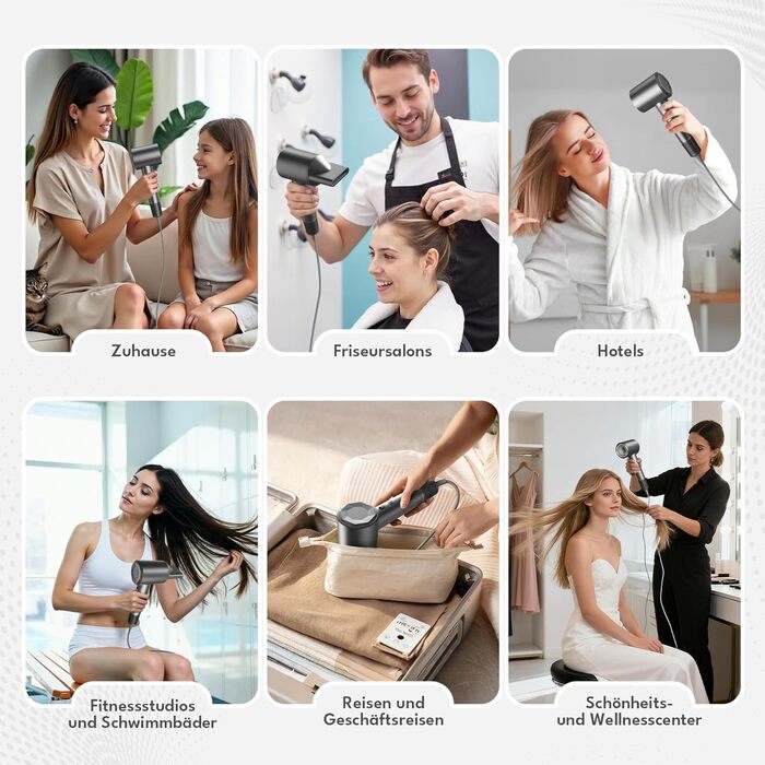 Тріо Хай-Спід Фен - Швидке Сушіння, Тиха Робота, Легкий Дизайн для Дому та Подорожей, Ідеальний для Чоловіків, Жінок та Професіоналів